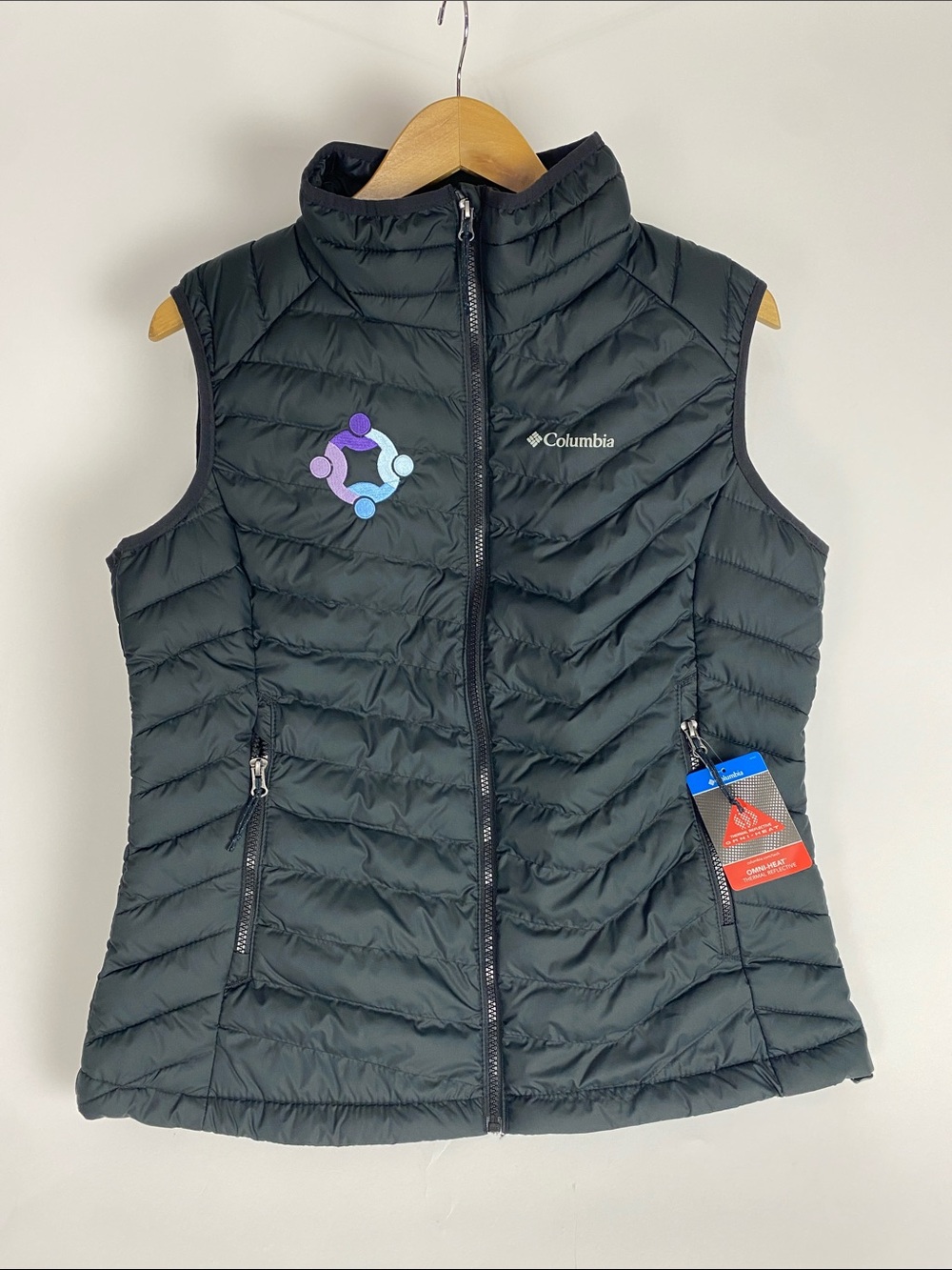 New Columbia Black Quilted Insulated Vest with Subtle Logo Women’s Size X-Large
